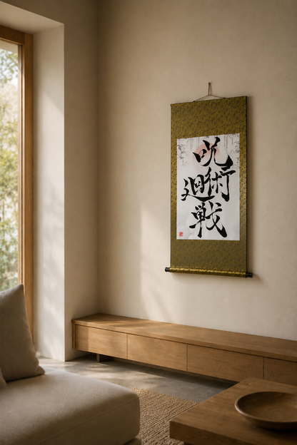 Handwritten Calligraphy Scroll “Jujutsu Kaisen”