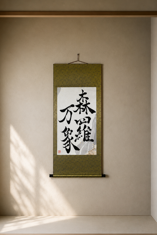Handwritten Calligraphy Scroll “Shinra Bansho”