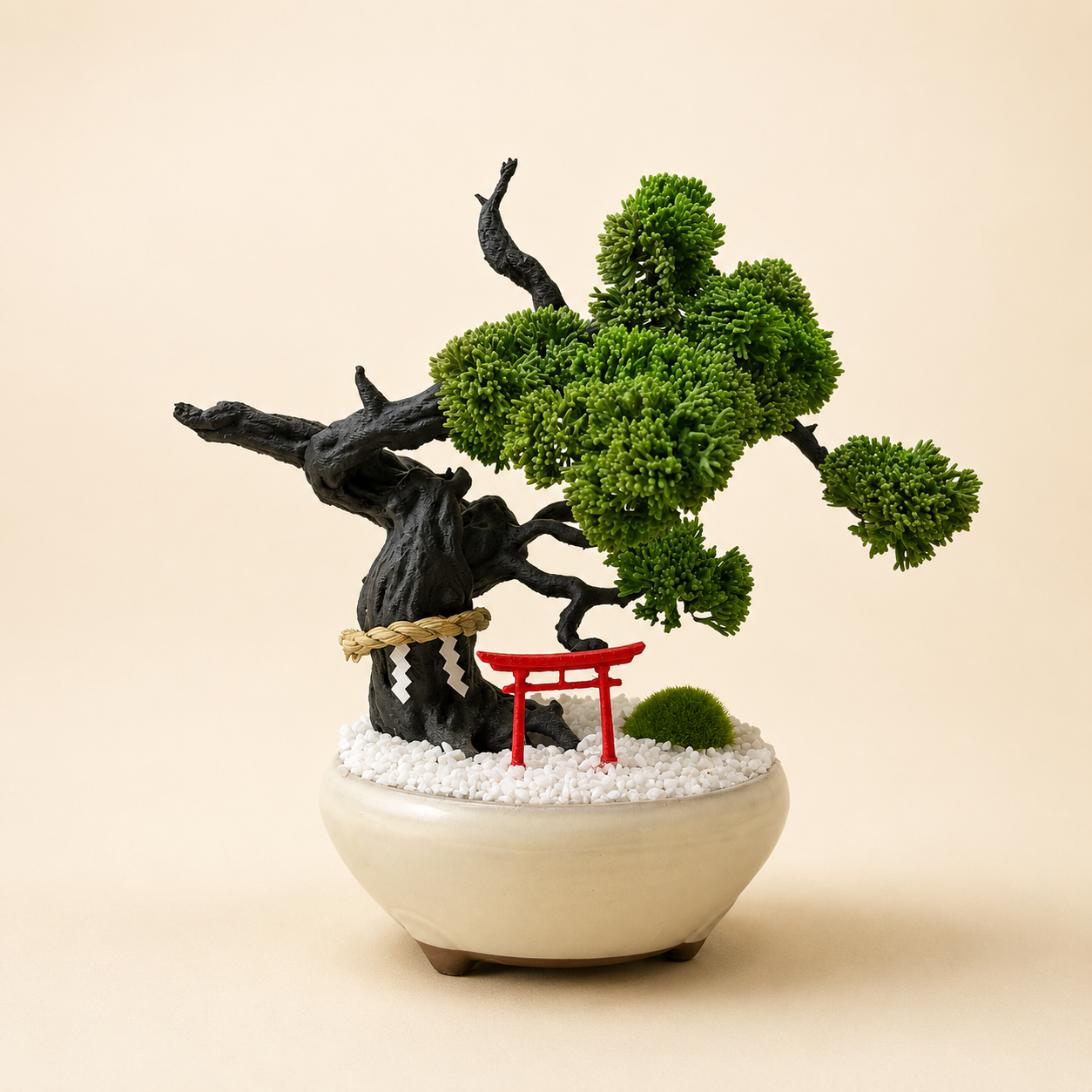 Japanese Bonsai Object with Torii -Green