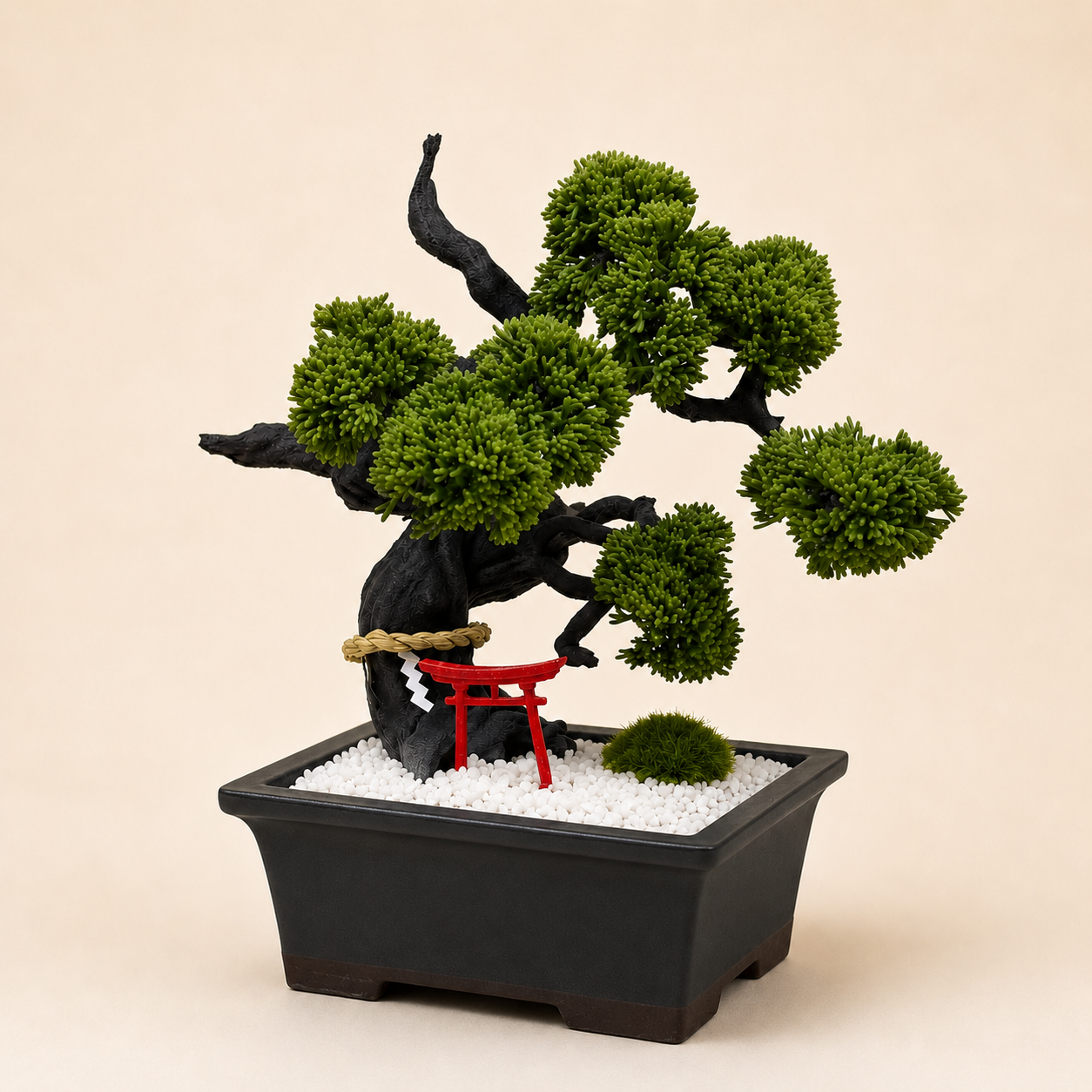 Objeto Bonsái Japonés con Torii - Verde